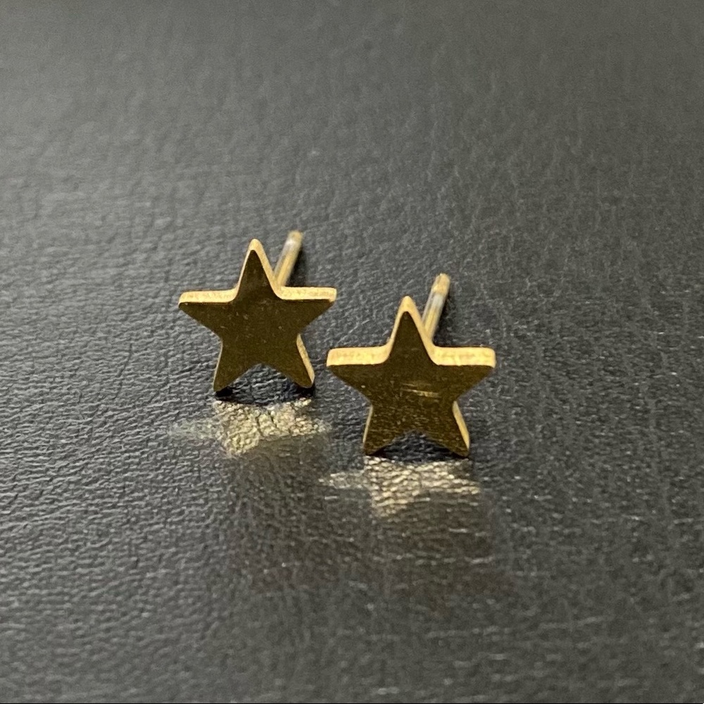Cute Gold-plated Stainless Steel Star Earrings Accessories Jewelry